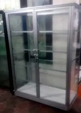 Etalase Aluminium Kaca Pintu Kupu Tarung 100-160