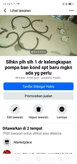 Slhkn plh slh 1 dr kelengkapan pompa ban sepeda dll kond spt baru