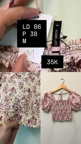 Atasan Crop Bunga Colorbox