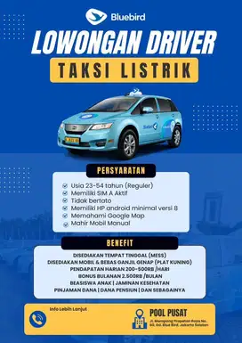 Dibutuhkan Segera 100 Driver Taksi Bluebird