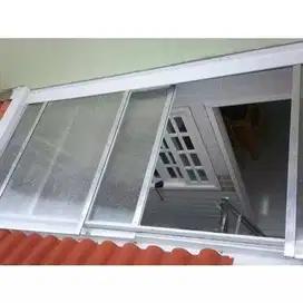 kanopi skylight atap solarflat buka tutup dengan katrol murah