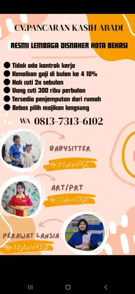 Art , Babysitter & Perawat lansia