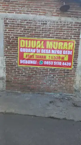 Dijual Cepat dan Murah Gudang di Megu Gede Plered