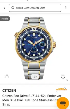 Jam tangam CITIZEN ORIGINAL 100% ECO Drive 200M