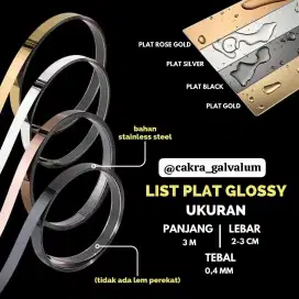 READY PROMO Lis plat GOLD lis wpc lis wallpanel silver hitam stainless