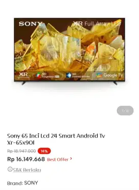 SONY LED GOOGLE TV 65 XR 65X90L