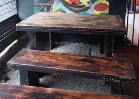 Dijual 4 Set Meja & Kursi Makan Kayu sesuai foto