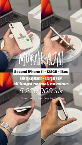 Second Iphone 11 128gb Ibox Muraaah