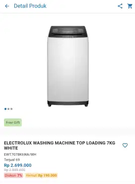 Electrolux Top Loading 7kg EWT7078K6WA