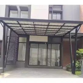 Pasang kanopi besi holo galvanis atap alderon RS