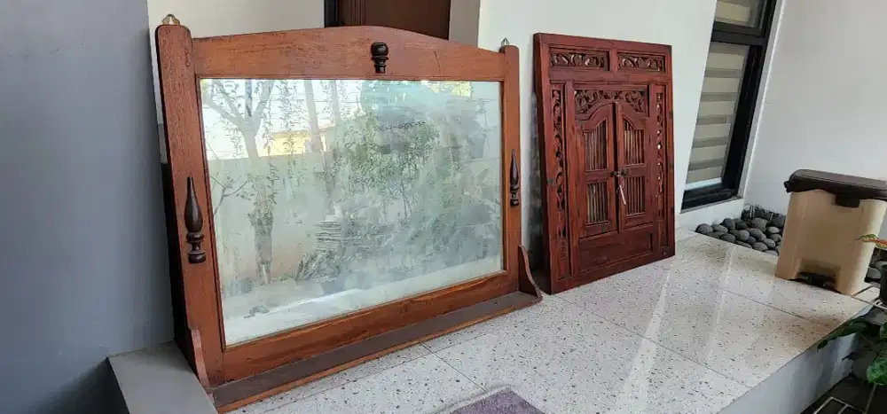 Kaca Pajangan Dekorasi / Rias Full Jati