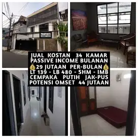 JUAL KOS KOST KOSAN KOSTAN 34 KAMAR DI CEMPAKA PUTIH JAKARTA PUSAT