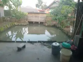 Jual tanah+rumah udah ada kolam ikan masuk motor luas 24tmbk