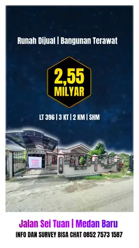 Rumah tanah besar di sei tuan Medan baru