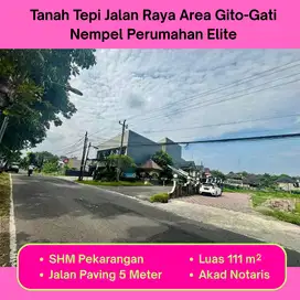 Tanah Tepi Jalan Raya Area Gito-Gati, Nempel Perumahan Elite