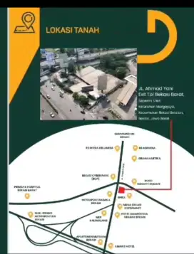 Tanah jalan utama A.Yani Kota bekasi. ( 1 menit ke tol bekasi barat)