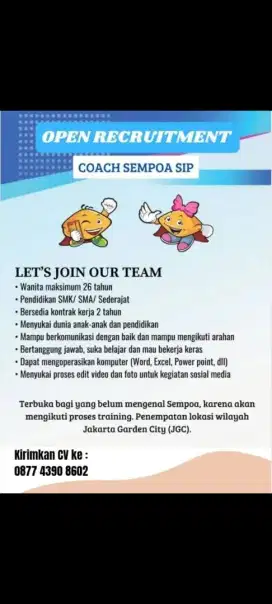 Lowongan Coach Sempoa sip