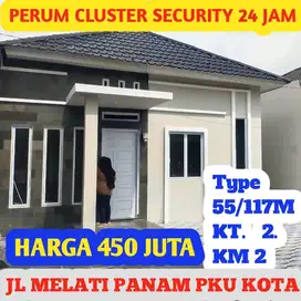 Dijual Rumah Cluster Type 55/117 M Jl Melati Panam Kota Pekanbaru