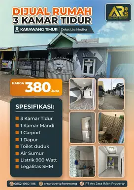 Dijual Rumah 3 Kamar Tidur Di Lamaran Dekat RS Lira Medika