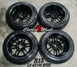 Jual velg rpf1 r15 4x100 + ban dll
