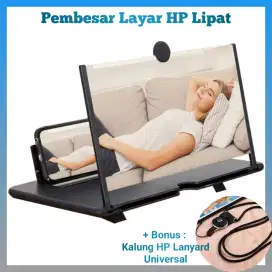 Pembesar Layar HP 10 Inch + Stand Lipat Anti Silau, Nyaman Nonton