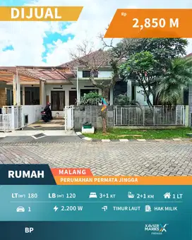 Dijual Rumah di Permata Jingga Malang Dekat Kuliner , Cafe