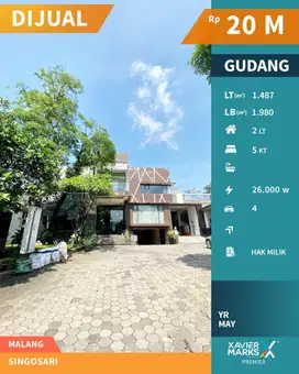 Dijual Harga BU Gudang dan Office di Singosari Malang Dekat Exit Tol