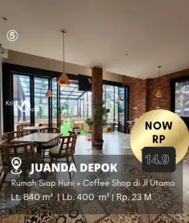 Jual BISNIS Kafe di Pinggir Jalan Raya Juanda Depok
