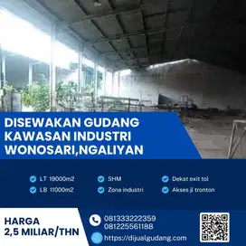 Sewa Gudang 1,1 Ha Bangunan, 1,9 Ha Tanah di Wonosari – Lokasi Emas