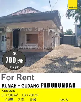 DISEWAKAN RUMAH DAN GUDANG DI PEDURUNGAN A4260
