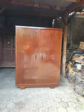 lemari art deco antik rak full jati tua era kolonial