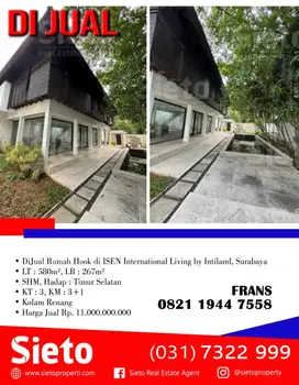 DiJual Rumah Hook di ISEN International Living by Intiland, Surabaya