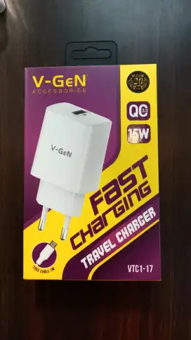 Adaptor Charger V-GeN VTC1-17 Fast Charging QC 3.0 15W