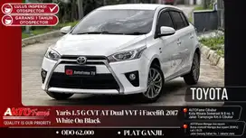 Toyota Yaris 1.5 G CVT AT Dual VVT-i Facelift 2017 White On Black