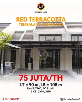 Disewakan murah rumah Baru Semi Furnished di Red Terracotta, Citragran