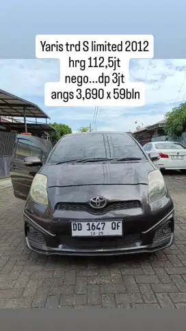Dp 3jt angs 3,355 x 59Yaris S trdlimited atmatic 2012 wrn abu2 metalik