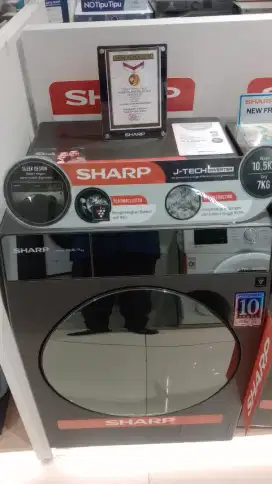 SHARP WASHING MACHINE FRONTLOADING JTECH INVERTER 12 KG HANYA 7 JTAN