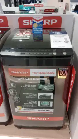 SHARP WASHING MACHINE AUTOMATIC 9,5 KG HANYA 3,8 JTAN STOCK TERBATAS