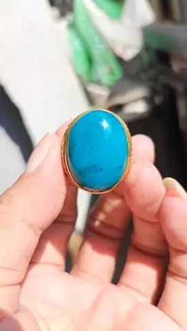 Batu Cincin Akik Permata Natural Chrysocolla Bacan Doko Bluis Selasih