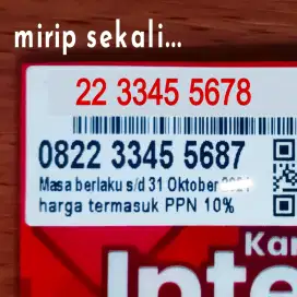 Nomor cantik Telkomsel 2345678