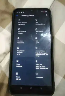 Realme c25y 4 64 hp casan