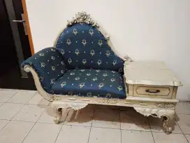 Kursi Telepon Sofa Telpon Bangku Jati Kayu Ukir Antik Retak Seribu