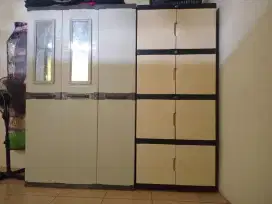 Lemari plastik 3 pintu dan 4 susun