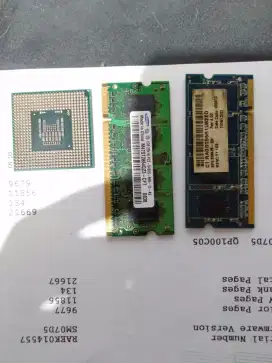 Borongan prosesor core2 duo T6600, ram DDR2 1gb ada 2 keping