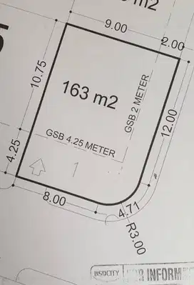 Jual Cepat Kavling Hoek 163m2 Siap Bangun Kireina Park BSD City