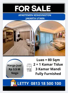 Apartemen Kensington Jakarta Utara Rp 3.5 M Nego