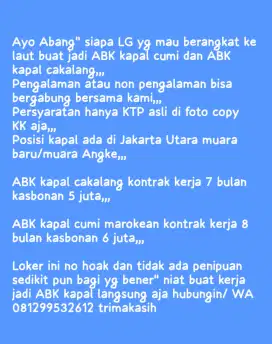 ABK kapal cumi dan ABK kapal ikan