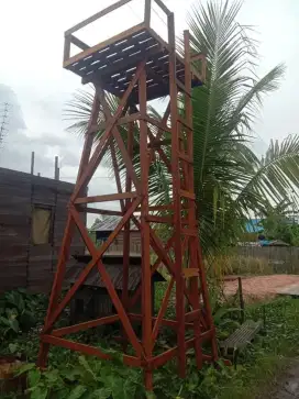 Tower tandon menara kayu ulin tinggi 4 mtr