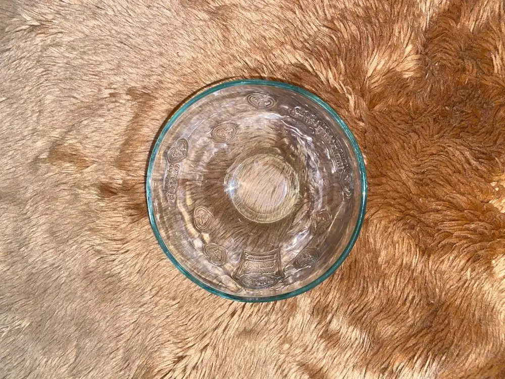 2 Pcs Mangkuk Kaca Bening Motif Preloved