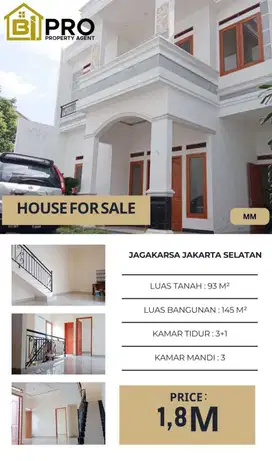 DIJUAL RUMAH DI JAGAKARSA JAKARTA SELATAN SIAP HUNI MASIH NEGO